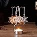Gotian Christmas Spinning Candle Holder, Rotary Tealight Candle Metal Tea Light Holder Carousel Home Decor Gift (B)