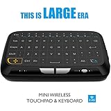 EASYTONE H18 2.4Ghz Wireless Mini Keyboard with Touchpad Mouse, Whole Panel Touchpad and Handheld Remote for PC, Pad, Google Android TV Box and More
