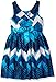 Bloome Big Girls' Blue Chevron Woven Special Occasion Dress