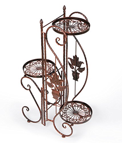 YP 3 Tier Indoor Outdoor Herb Flower Plant Planter 3 Pots Pot Flower Stand Stands with Modern S Style for decorate your balcony, sitting room, porch, office, coffee shop, restaurant, hotel and more