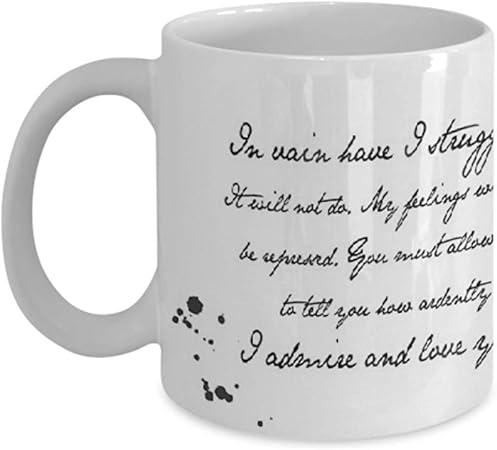 Darcy Proposta Orgoglio E Pregiudizio Di Jane Austen Tazza Da Caffe Tazza Da Te Divertente Citazione Idea Regalo Per Lui O Lei Donne E Madre Festa Del Papa Sorella Amazon It