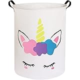 HIYAGON Laundry Baskets,Collapsible Hamper, Canvas Fabric Laundry Hamper,for Toy Organizer Bins,Gift Baskets, Bedroom, Clothe