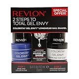 Revlon 2 Steps To Total Gel Envy Long Wearing Nail Enamel 760,- Wild Card And Diamond Top Coat (Pack of 2)