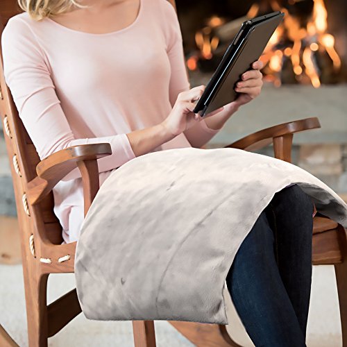 XL Heating Pad - King Size Electric Heating Pad with Moist and Dry Heated with Ultra Fast-Heat Technology for Portable and Washable Heating Pad (12" x 24") (Gray)