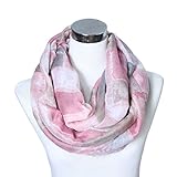 Lucky Leaf Women Lightweight Cozy Infinity Loop Scarf with Various Artist Print (Pink Plaid)