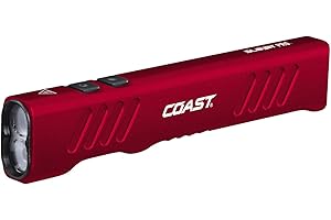 Coast Slayer 1150 Lumen USB-C Rechargeable LED Flashlight with Spot/Flood, Memory Mode and Pocket Clip, RED