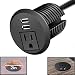 Desktop Power Grommet,Desk Grommet Outlet 2 inch Hole,Power Grommet with USB, Easy Access to 1 power Source Along with 2 USB Power Port Connections