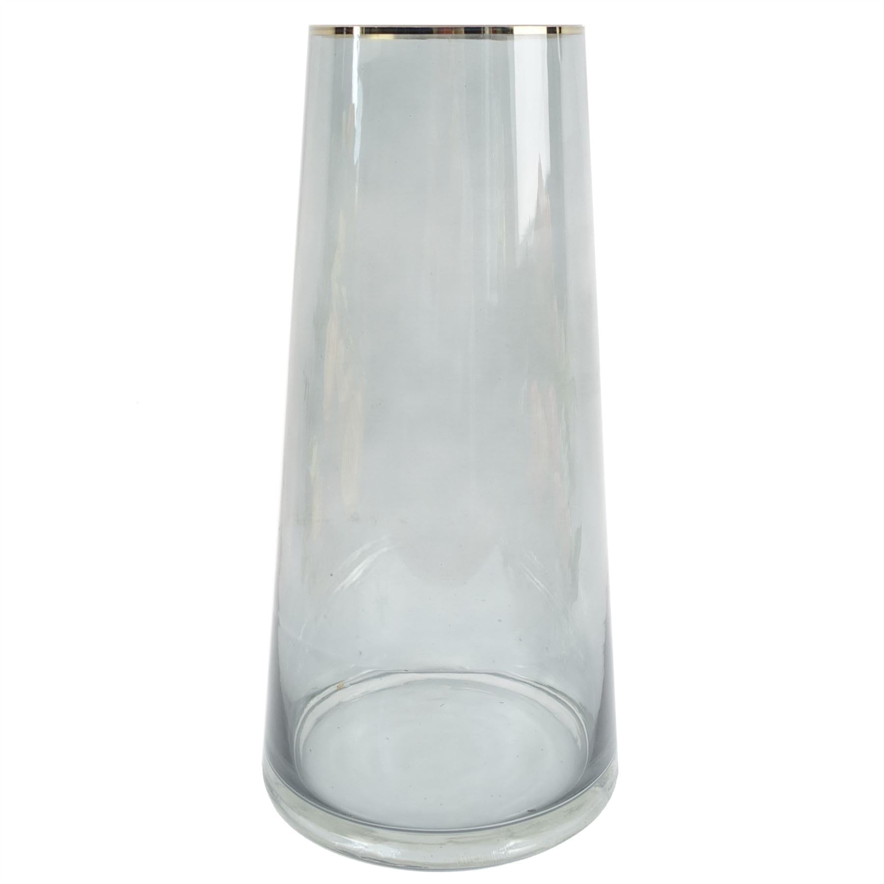 Designer Glass Vases, 28cm Gold Smoke Grey