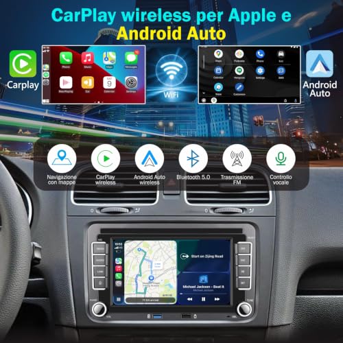 [Plug & Play Without Modifications] Professional Car Radio Specialized VW 7 Inch IPS Linux Wireless Carplay & Android Car for Golf 5 6 Passat Jetta Caddy Polo CC Tiguan EOS Touran T5