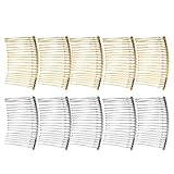 MagiDeal 10 Pieces Vintage Handmade DIY Wire Comb Metal Hair Combs Base 4 Colors Plated Women's DIY Wedding Bridal Hair Jewelry - as described, mixed