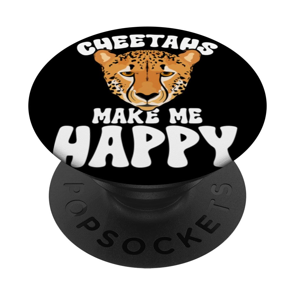 Funny Cheetahs Make Me Happy Kids PopSockets Swappable PopGrip