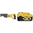DEWALT 20V MAX* Reciprocating Saw, Tool Only (DCS380B) & 20V MAX XR Battery, Lithium Ion, 5.0Ah (DCB205)