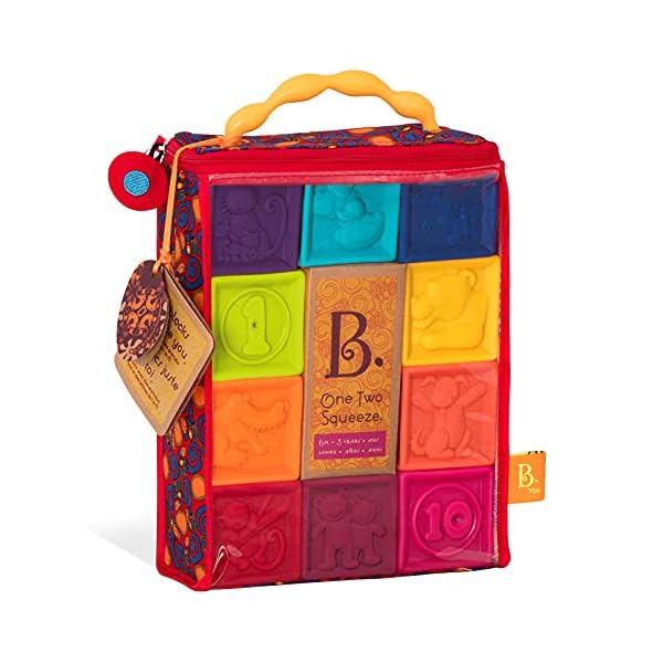 B. Toys – One Two Squeeze Baby Blocks - Building Blocks for Toddlers – Educational Baby Toys 6 Months & up with Numbers…