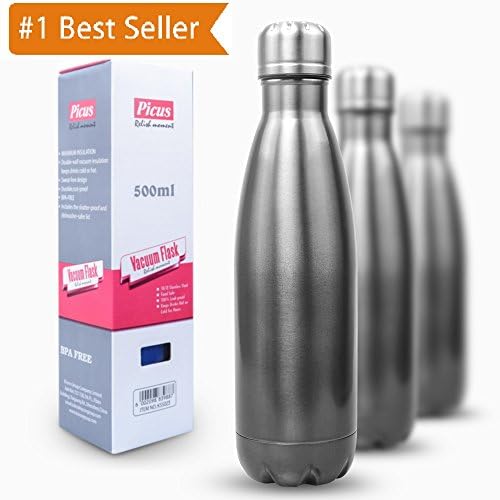 Portable Stainless Steel Water Bottle Vacuum Insulated Cola Shaped Thermal Bottle,Travel Leak-Proof Bottle Cold and Hot Drinks Coffee for Gym,Camping,Hiking,Biking,Cycling Picnic 17 Oz (500 ml)