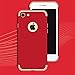 Hovisi 3 in 1 Anti-Scratch Anti-Fingerprint Shockproof Electroplate Frame with Non Slip Coated Case for iPhone 7 (red)