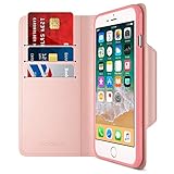 Maxboost iPhone 8 Plus Wallet Case [Folio Style] [Stand Feature] mWallet Apple iPhone 8 Plus/iPhone 7 Plus [Rose Gold] Protective Credit Card Leather Cover [Card Slot+Side Pocket] Magnetic Closure