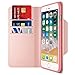 Maxboost iPhone 8 Plus Wallet Case [Folio Style] [Stand Feature] mWallet Apple iPhone 8 Plus/iPhone 7 Plus [Rose Gold] Protective Credit Card Leather Cover [Card Slot+Side Pocket] Magnetic Closure