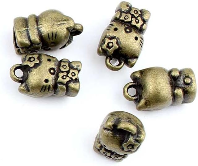 10 Pieces Jewelry Making Findings Antique Bronze Charms FL2480 Hello Kitty Craft Lots Repair Supplies