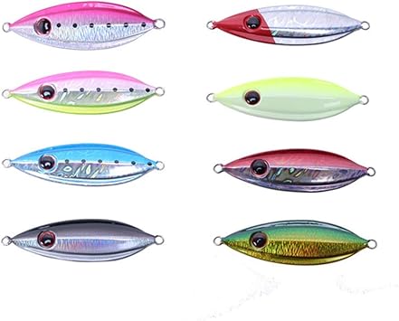 Amazon 葉型メタルジグ スロージギング クレイジーオーシャン オーシャンフラッシュ ルアー 8色セット 40g 76mm 60g 87mm 80g 96mm 100g 103mm ショート 100 Miaojie ルアー