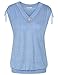Bebonnie Women's Sleeveless Shoulder Drawstring Shirring T Shirt Tank Tops