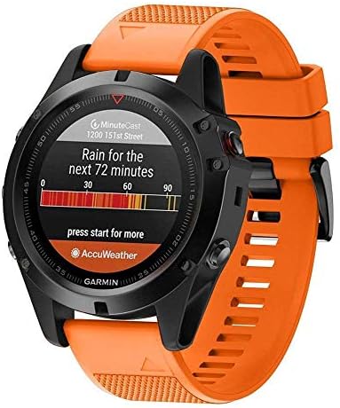 Garmin Fenix New 6S 5X GPS Watch Band - Quick Release Fit Replacement Band Strap Fitness Wristband for Garmin Fenix New 6s 5X/Fenix 3/Fenix 3 HR (Orange)