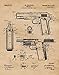 Vintage Colt JM Browning 1911 Pistol Patent Prints, 1 (11x14) Unframed Photos, Wall Art Decor Gift for Home Firearm Cowboys Office Ammo Garage Shop College Student Teacher Coach Defense Instructor