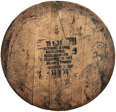 WhiskeyMade Authentic Stamped, Distiller Reclaimed Bourbon Whiskey Barrel - Comes Ready to Hang with Barrel Head, Backing Board and Mounting Hardware - Beautiful Home Decoration - Made in the USA