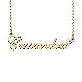 HUAN XUN 18K Gold Plated Name Necklace Cassandra