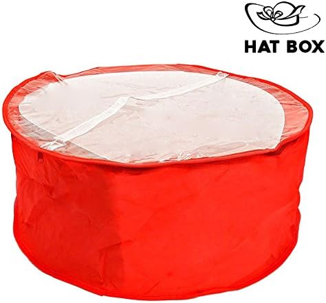 Red Zip Around Loading Hat Box Storage Bag Organizer - Large 294631