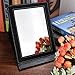 amoore Makeup Mirror Vanity Folding Tabletop Mirror with PU Leather Cushioned Cover (Large, Black)