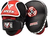 RDX Boxing Pads Focus Mitts | Maya Hide Leather Curved Hook and Jab Target Hand Pads | Great for MMA, Muay Thai, Kickboxing, Martial Arts, Karate Training | Padded Punching, Coaching Strike Shield