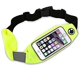 Dual Pocket Running Belt Waist Pack, Weatherproof Sport Bag Pouch - Workout Walk Hiking Cycling - iPhone 8 7 6 6S 5 SE, Android Phone Holder, Clear Touch Screen Window by Boonix [Green 4.7