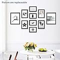 SONGMICS Picture Frames Set of 10 Frames with Glass Front - Two 8" x 10" in, Four 5" x 7" in, Four 4" x 6" in, Collage Photo Frames Wood Grain Black URPF10B