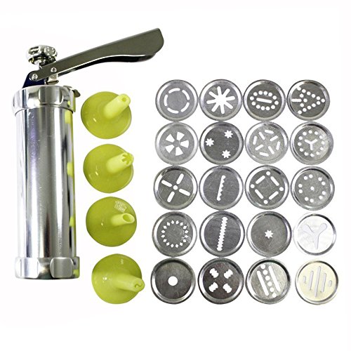 OFKPO 20 Discs & 4 Nozzles Cookie Press Pump Machine Biscuit Maker Set Multifunctional Cookie Press Set