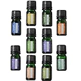 Luckygirl Essential Oils Set, Top 10 100 Pure Aromatherapy Essential Oil Kit, 10 x 5 ml (Lavender, Sweet Orange, Peppermint, Tea Tree, Eucalyptus, Lemongrass, Bergamot, Frankincense etc.) …