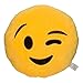 EvZ Emoji Winking Face Emoticon Cushion Stuffed Plush Soft Pillow, Official Certified, 32cm Yellow