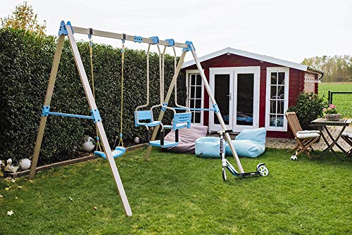 HUDORA Vario Schaukel Ergänzungsmodul Gondel - Outdoor-Doppelschaukel mit Zwei Sitzen & Fußablage - Spielgerät mit optionaler Erweiterung für Kinder - Schaukelgondel aus Kunststoff für Zuhause – Bild 6