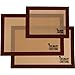 Silicone Baking Mat Set (3) Non-Stick Cookie Sheets - 2 Half Sheets and 1 Quarter Sheet - Baking Sheets For Bread Making Pastry Macarons Biscuit Buns - 16-5/8 x 11 Inch - Bonus Ebook!