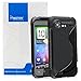 eForCity® TPU Rubber Skin Case Compatible with HTC Droid Incredible 2 / Incredible S, Frost Black S Shape