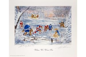 When We Were Six Autographed Lithograph – Johnny Bower & Gerry Cheevers – Vintage Hockey Artwork (11.5" x 10.25")