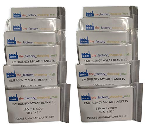 Niche-Finds 12 x Large Emergency Mylar Blankets for Camping and Cold Weather Protection 90.5″ X 51″ 130 X 230cm 7.5 x 4.25 feet