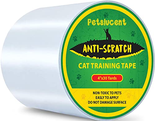Petslucent Cat Anti Scratch Tape, Door Protector from Dog Scratching, Cat Anti Scratch Tape, Clear Training Self Adhesive Tape for Carpet, Sofa, Couch, Door (10CM X 15M)