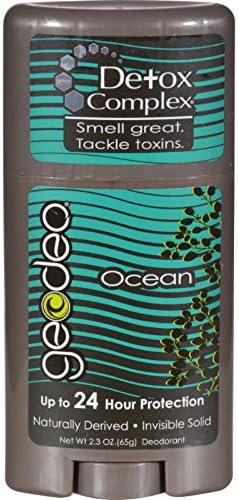 Geo-Deo Natural Deodorant Stick with Detox Complex Ocean - Smell Great - 2.3 oz (Pack of 4)