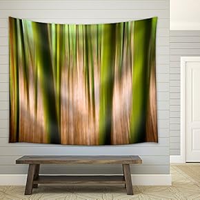 Abstract Nature Landscape Background Motion Blur Effect Bamboo Forest - Fabric Wall Tapestry Home Decor - 51x60 inches