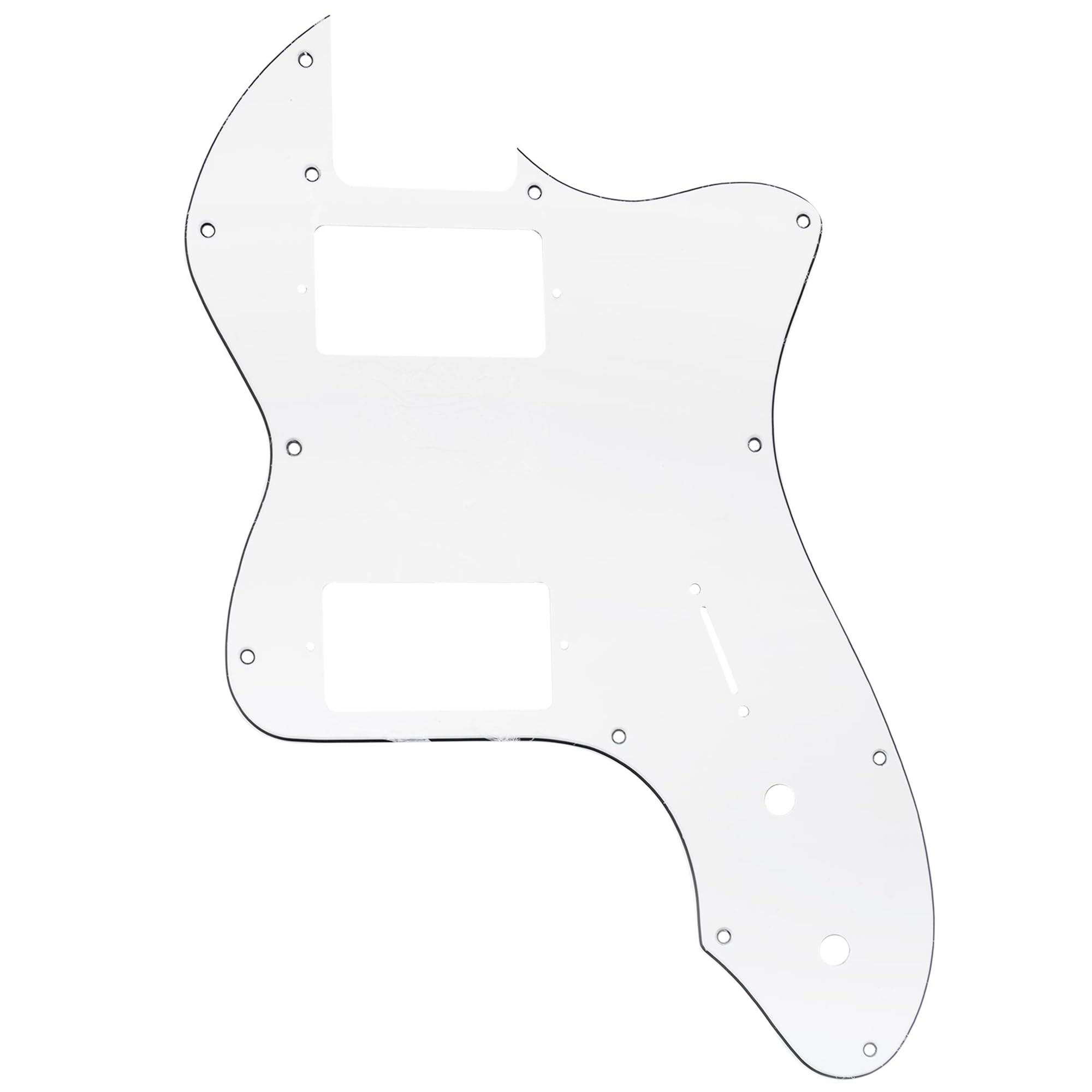 Musiclily Pro 12 Holes Covered HH Guitar Pickguard For USA/Mexico Fender 72 Tele Thinline Style Electric Guitar, 3ply White
