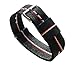 BARTON WATCH BANDS 22mm Black/Cherry/Ivory Standard Length Ballistic Nylon NATO® Style Straps