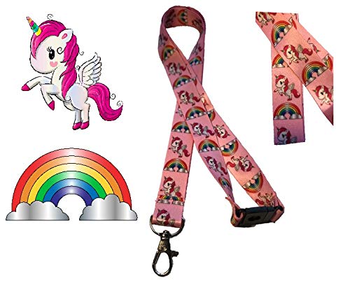 PAC Supplies Global Magical Unicorn Rainbow Lanyard With Safety Breakaway.