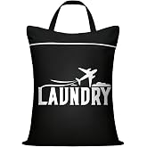 Black Travel Laundry Bag, Machine Washable Dirty Clothes Travel Organizer | Laundry Bag Machine Washable Organizer Spacious Travel Organizer for Dirty Clothes Camping Foldable