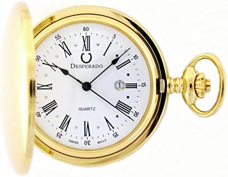 Desperado "Jefferson" Gold Plated Pocket Watch with Swiss Movement