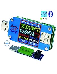 Medidor USB, probador, multímetro, carga USB, UM25C, probador de corriente Bluetooth tipo C, detector de voltaje, DC 24,000V 5,0000A, velocidad de prueba de cables de carga, capacidad del banco de energía, QC 2.0 3.0